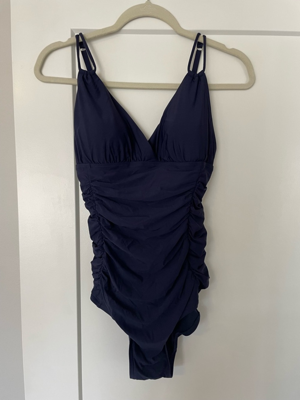 Calvin Klein Navy Ruched One-Piece Swimsuit